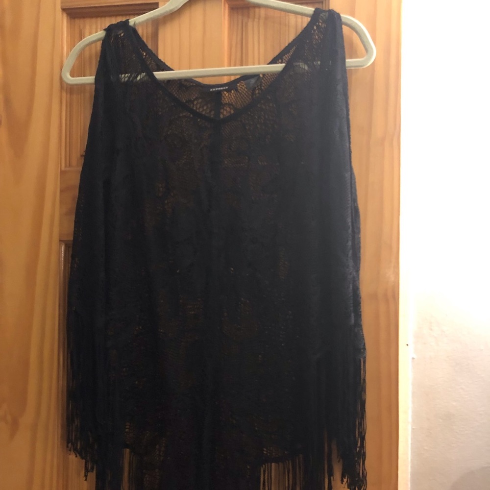EXPRESS CROCHETED FRINGED TOP